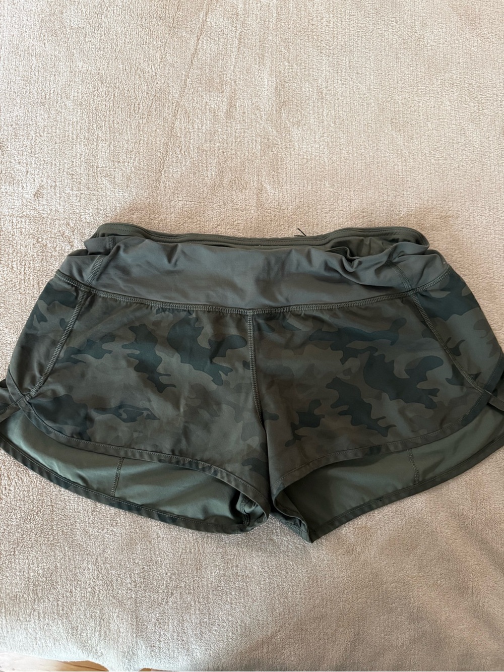 lululemon athletica Olive Camo Running Shorts